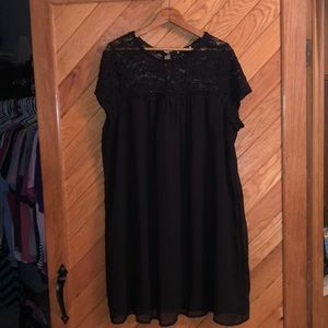 Black Babydoll Dress with Lace top